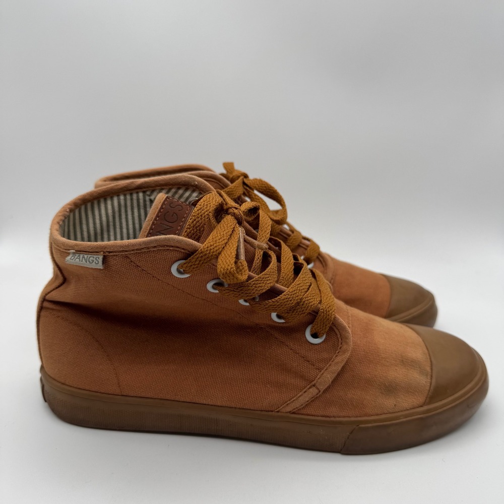 BANGS Shoes Women's Canvas High Top Sneakers Casual Lace Up Rust‎ Brown